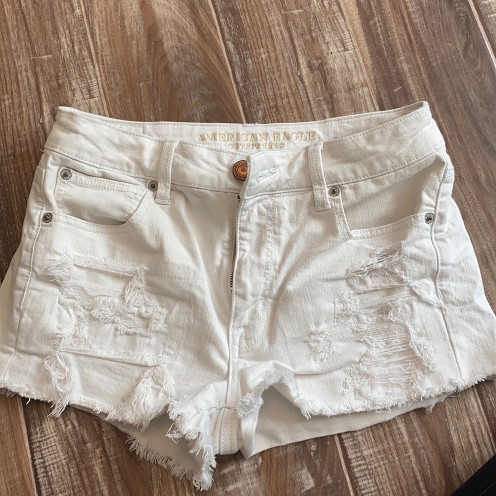 American Eagle White Jean Shorts